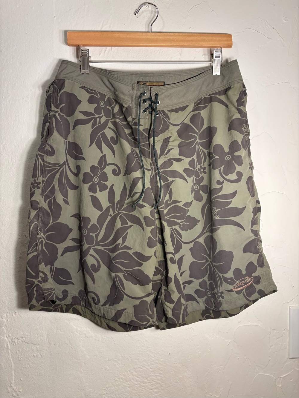 Pataloha Olive and Dark Gray Floral Hybrid Shorts
